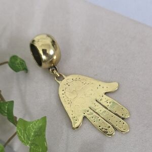 Gold Hamsa Hand Scarf Ring or Pendant